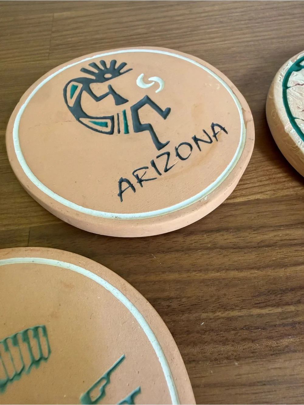 🌵 Vintage Southwestern Terracotta Coasters - Set of 5 🌵
